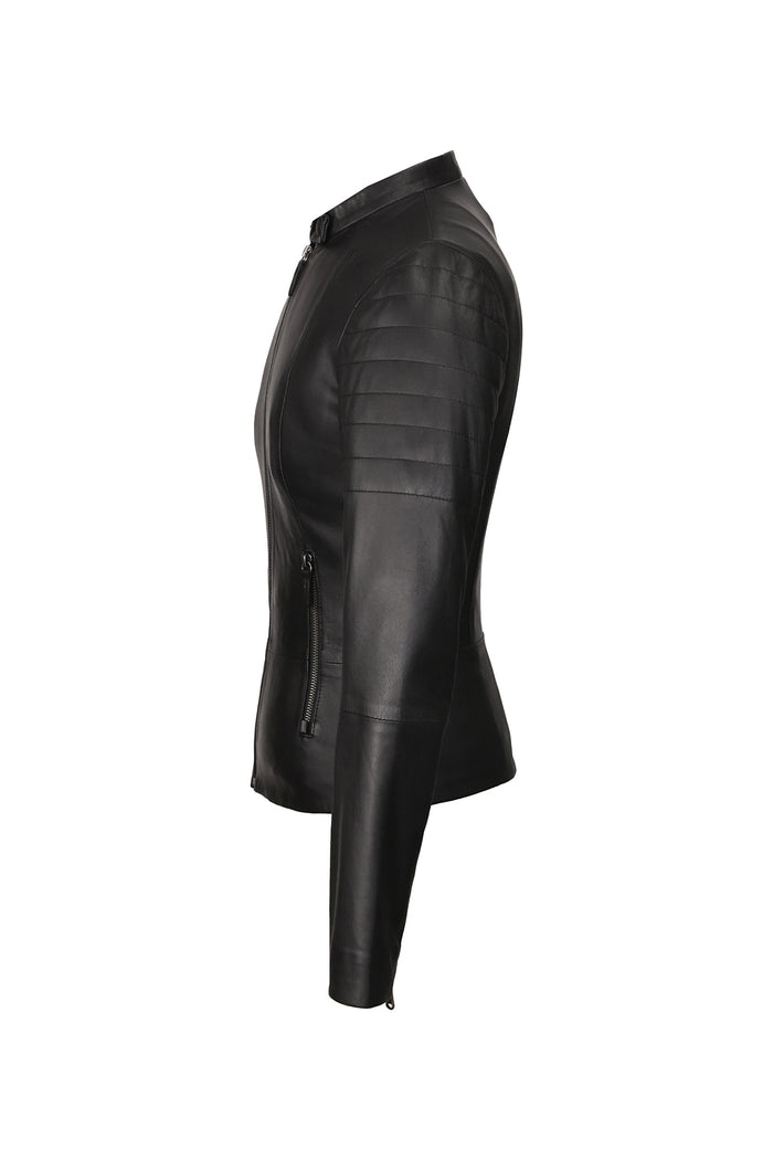 Vespucci By Vsp Black Leather Jacket