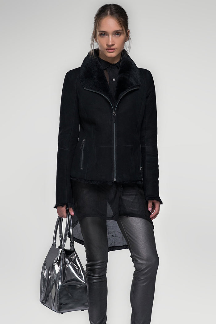 Vespucci By Vsp Brie - Veste En Peau Lainée