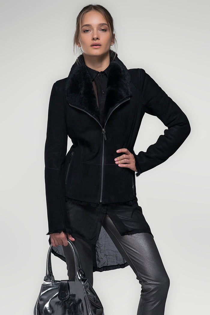 vespucci by vsp Brie - Veste en peau lainée