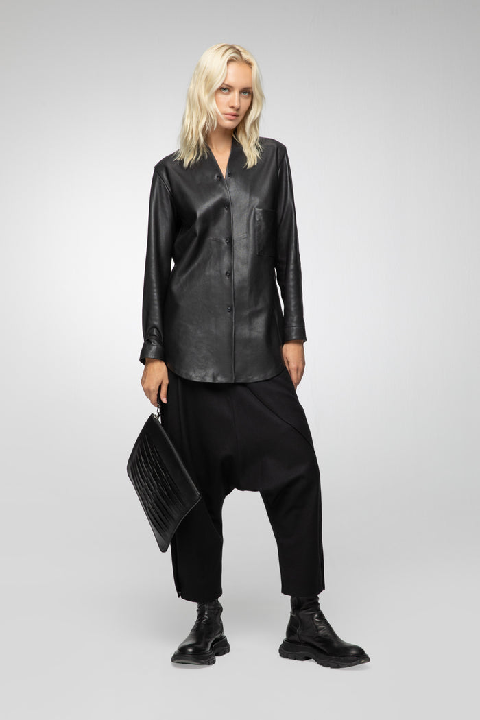 vespucci by vsp Chemise en cuir Noir