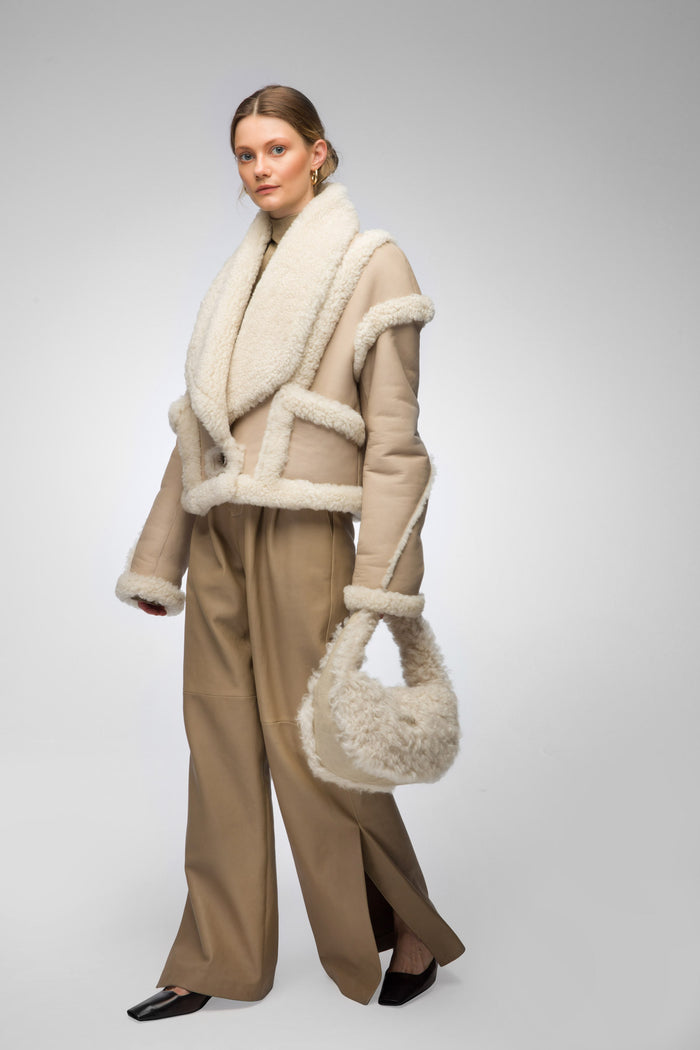 Vespucci By Vsp Dannie - Sac En Peau Lainée Ecru