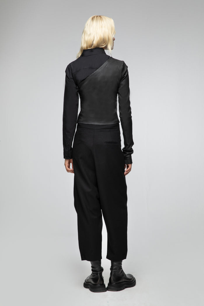 Vespucci By Vsp Dona - Top En Cuir Noir