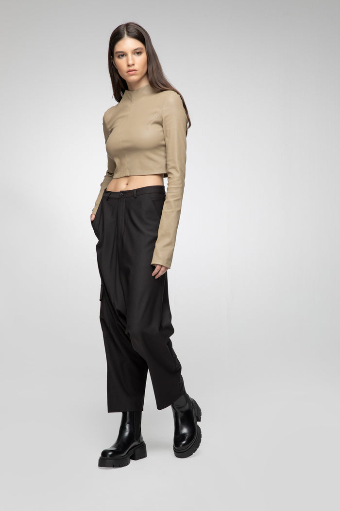Vespucci By Vsp Dora - Pantalon En Laine Noir