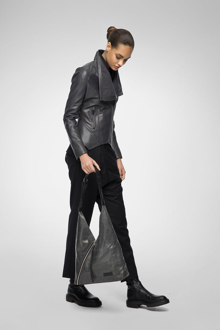 Vespucci By Vsp Ella - Veste En Cuir Anthracite