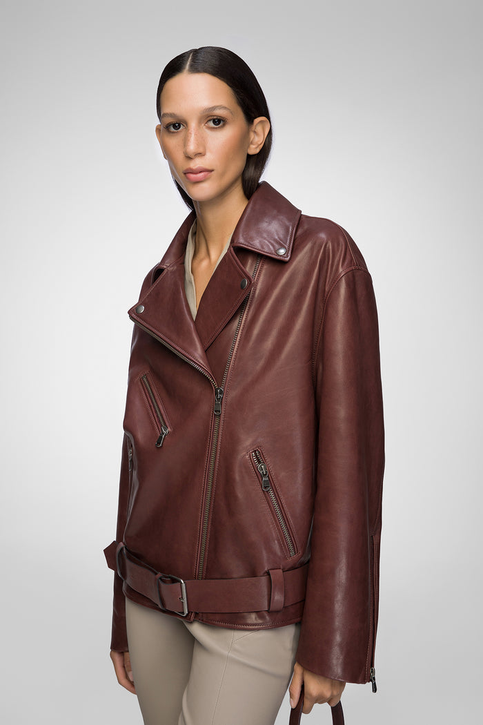 Vespucci By Vsp Gisele - Veste En Cuir Cherry