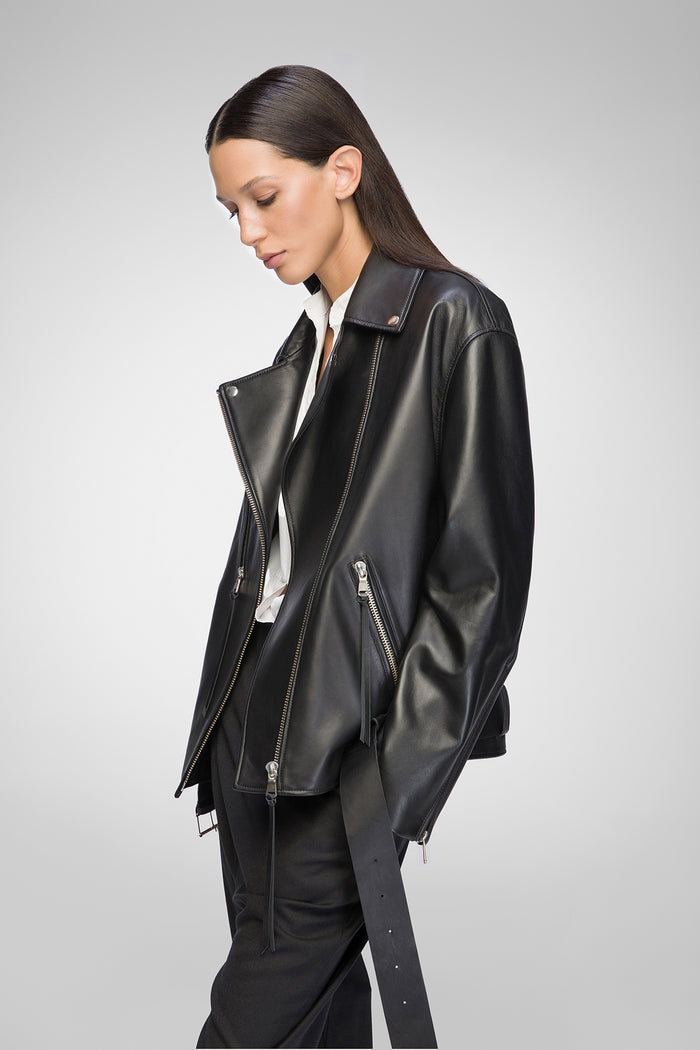 Vespucci By Vsp Gisele - Veste En Cuir Noir