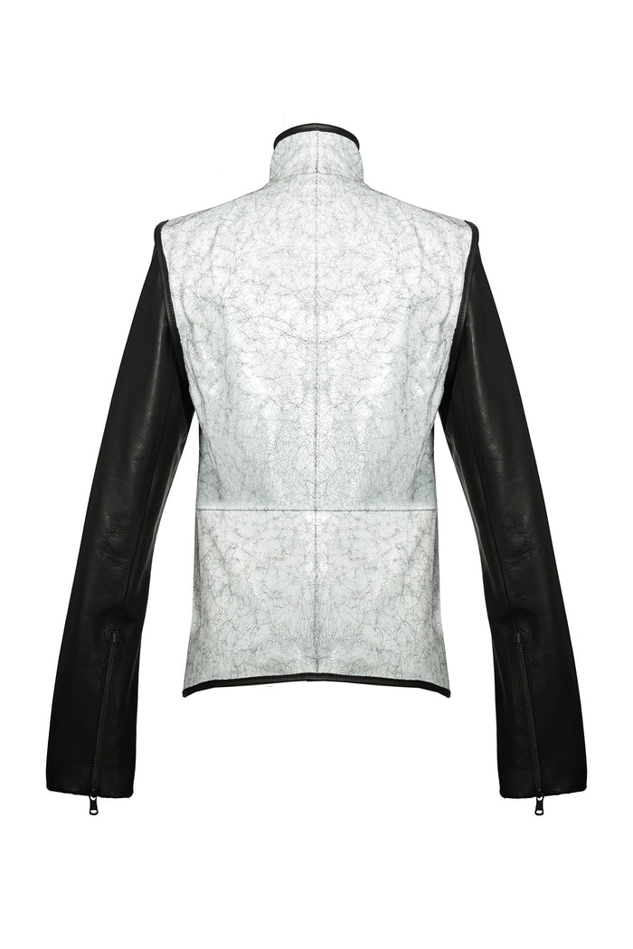 Vespucci By Vsp Grey Leather Jacket