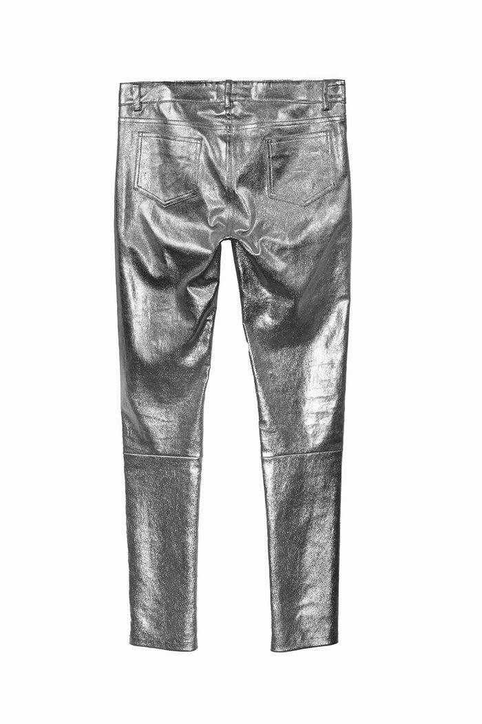 Vespucci By Vsp Grey Leather Pants