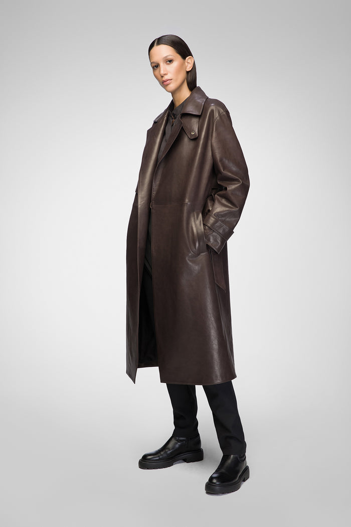 Vespucci By Vsp Hannah - Manteau En Cuir Marron