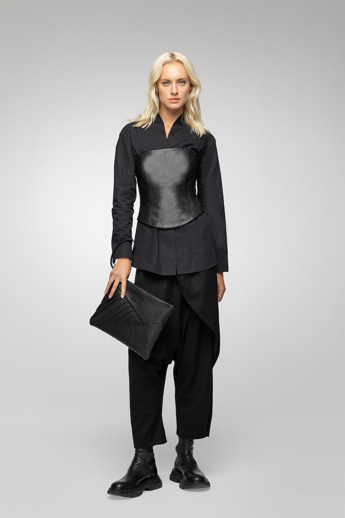 Vespucci By Vsp Haut En Cuir Noir