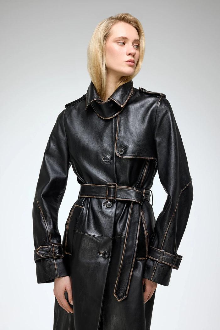 Vespucci By Vsp Helena - Manteau En Cuir Noir