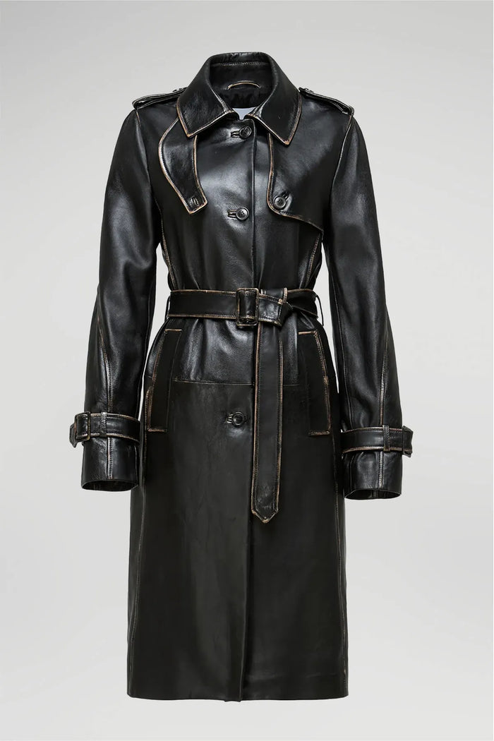 Vespucci By Vsp Helena - Manteau En Cuir Noir