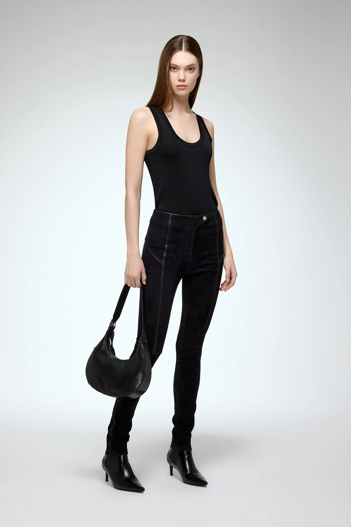 Vespucci By Vsp Helga - Pantalon En Cuir Noir