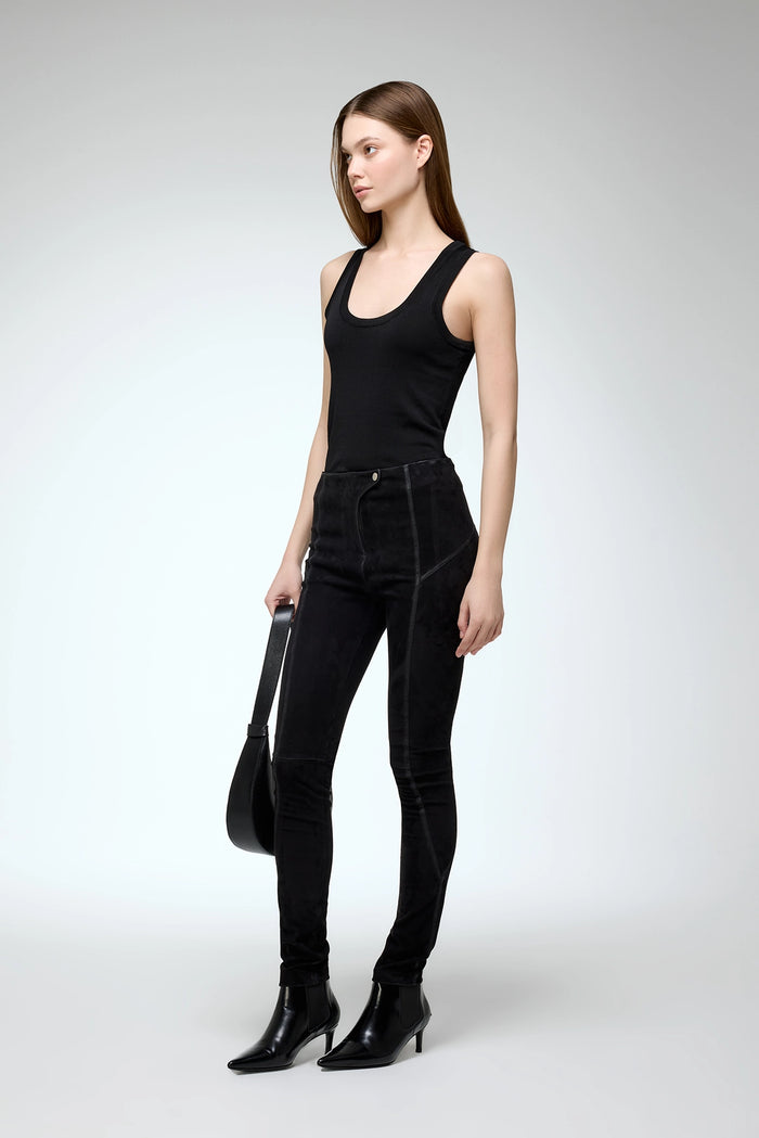 Vespucci By Vsp Helga - Pantalon En Cuir Noir
