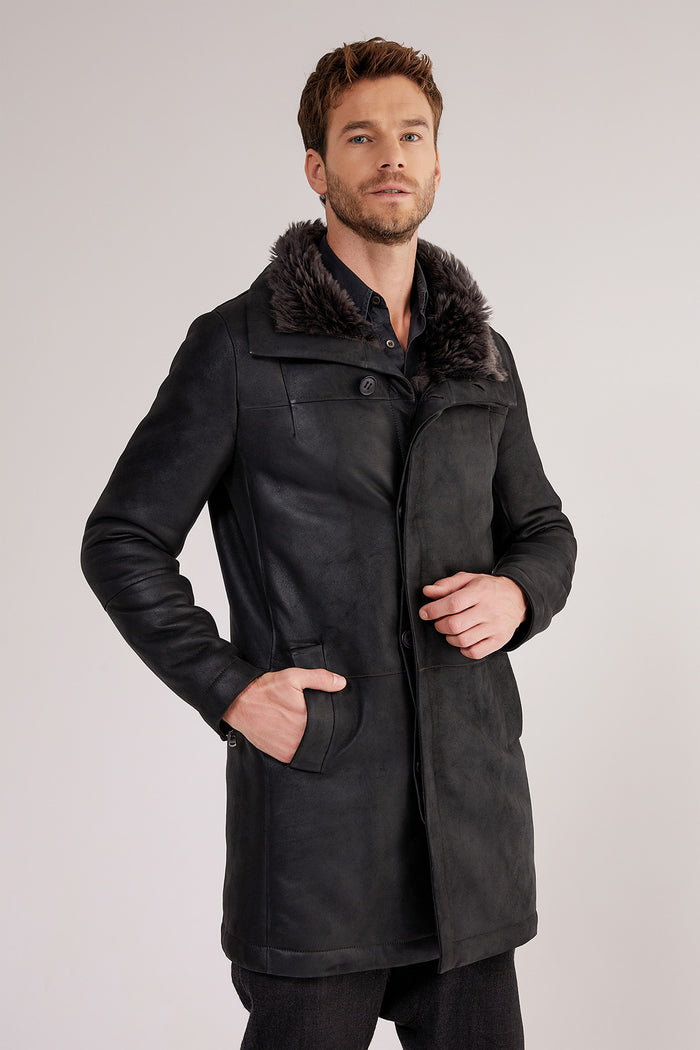 Vespucci By Vsp Henry - Manteau En Peau Lainé