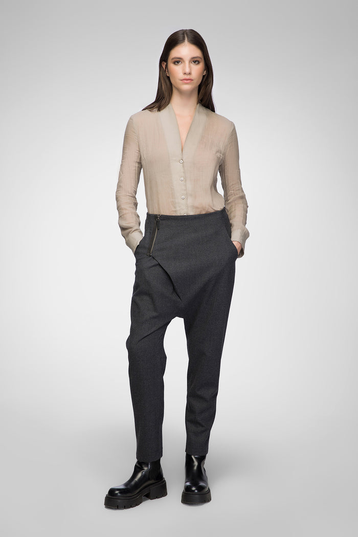 vespucci by vsp Hilda - Pantalon en laine Anthracite
