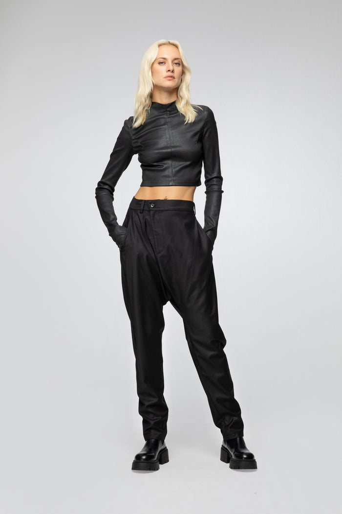 Vespucci By Vsp Ionna - Pantalon Noir En Laine