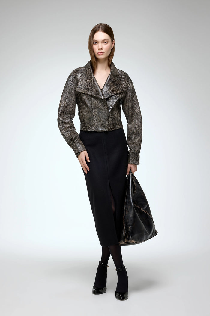 Vespucci By Vsp Isla - Veste En Cuir Marron