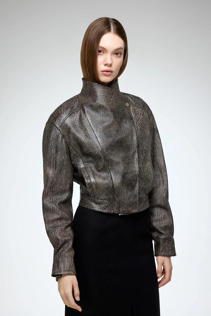 Vespucci By Vsp Isla - Veste En Cuir Marron