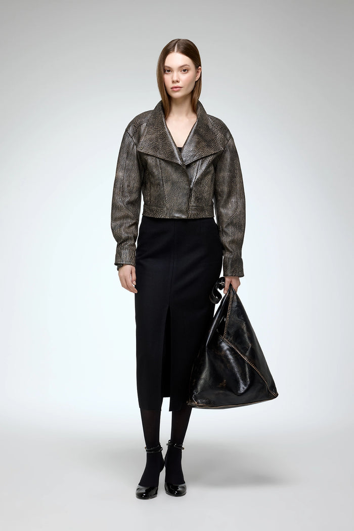 vespucci by vsp Isla - Veste en cuir Marron