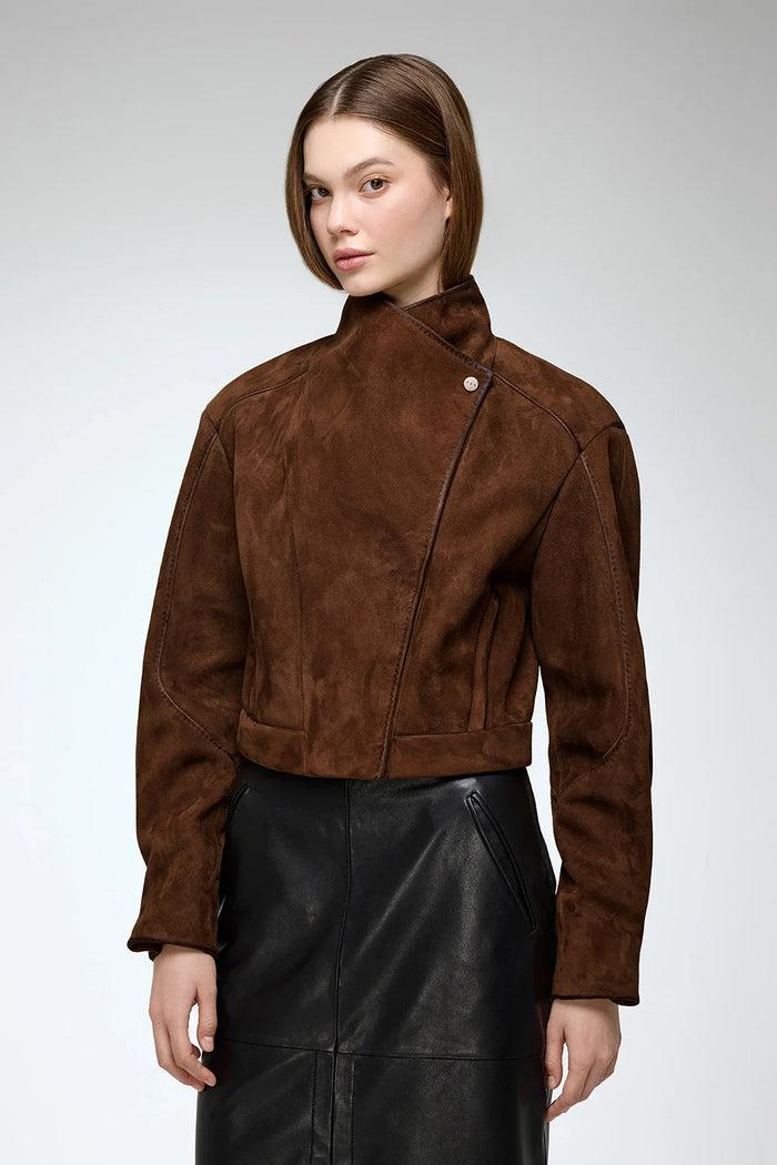 Vespucci By Vsp Isla - Veste En Cuir Tobacco