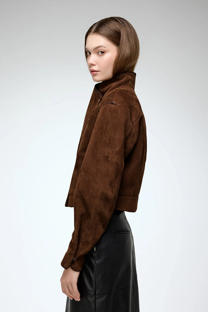 Vespucci By Vsp Isla - Veste En Cuir Tobacco