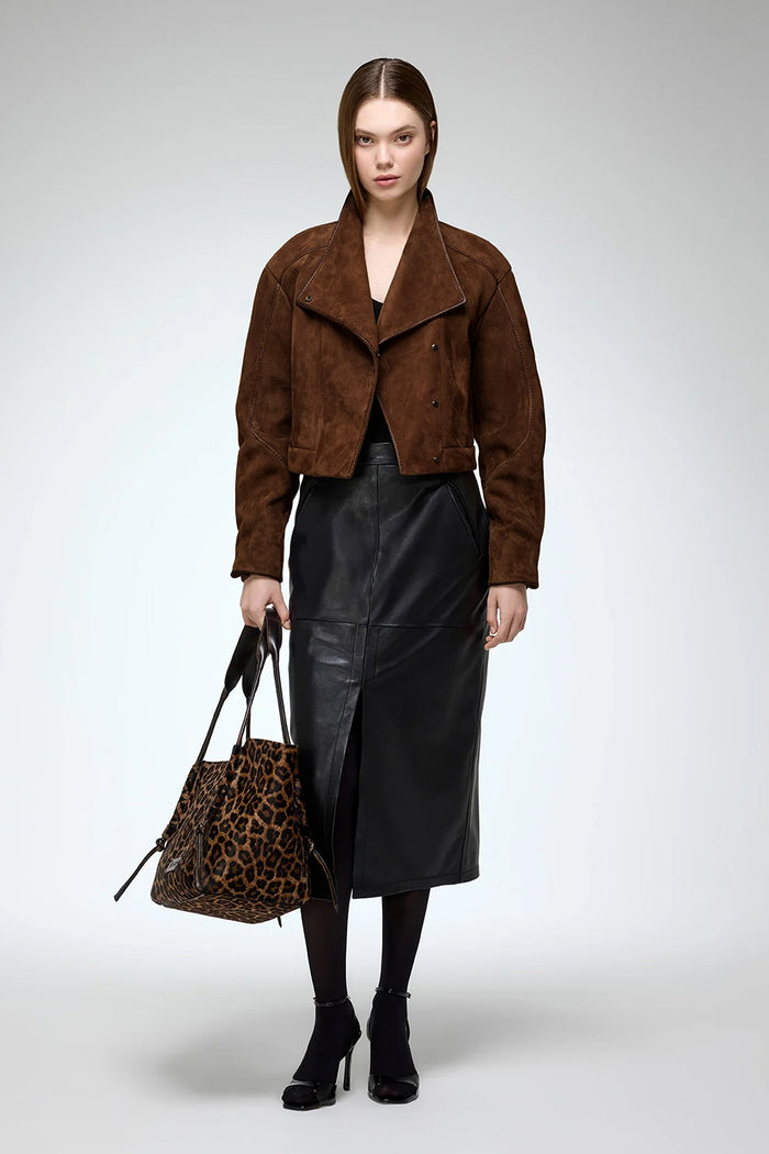 vespucci by vsp Isla - Veste en cuir Tobacco