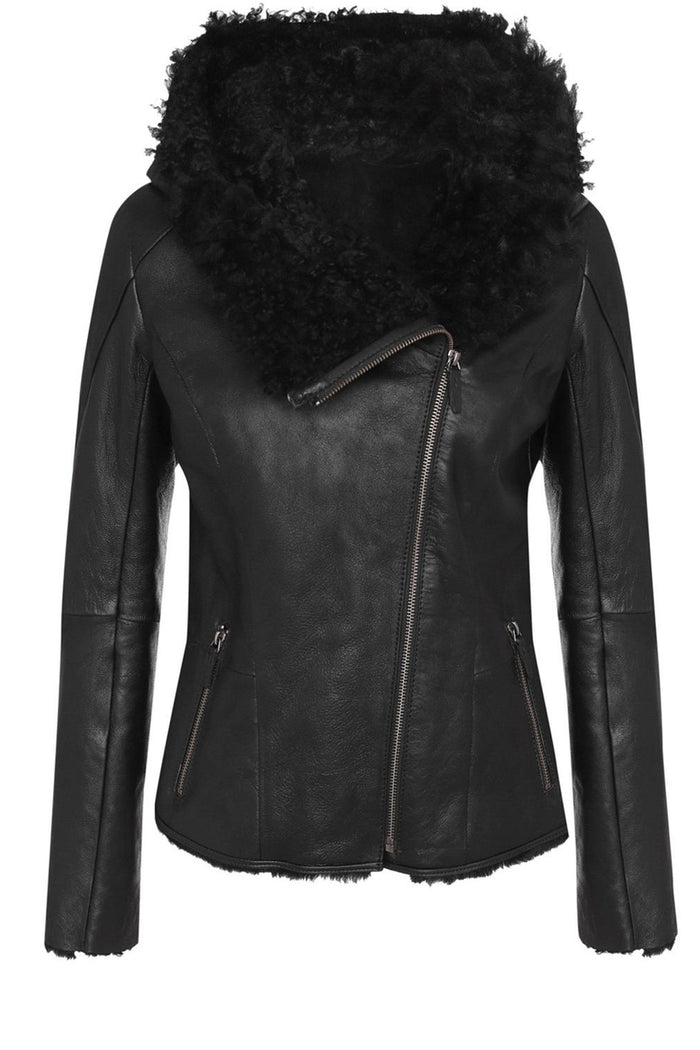 Vespucci By Vsp Jane - Veste En Peau Lainée