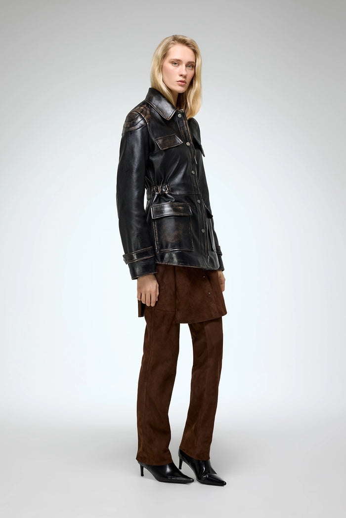 Vespucci By Vsp Joan - Veste En Cuir Noir