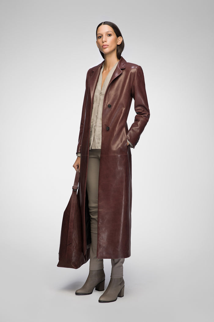 vespucci by vsp Laurence - Manteau en cuir cerise