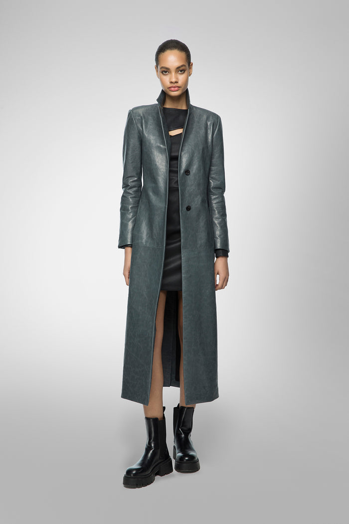 vespucci by vsp Laurence - Manteau en cuir indigo