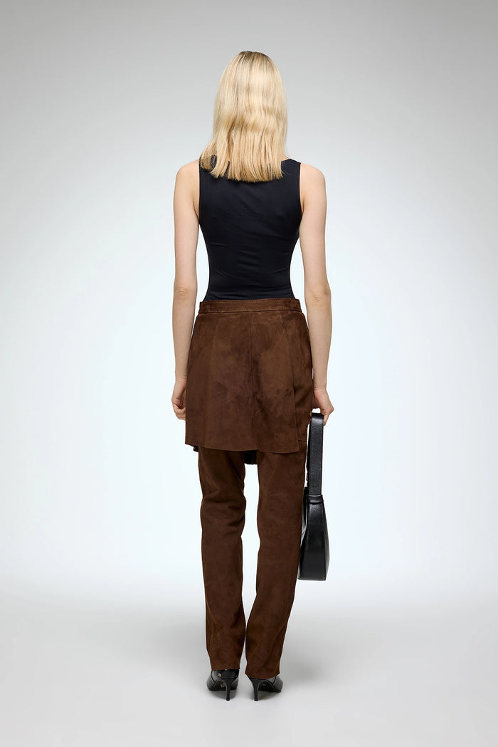 Vespucci By Vsp Liv - Pantalon En Cuir Tobacco