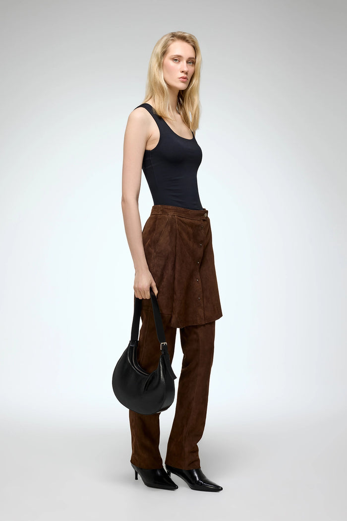 Vespucci By Vsp Liv - Pantalon En Cuir Tobacco