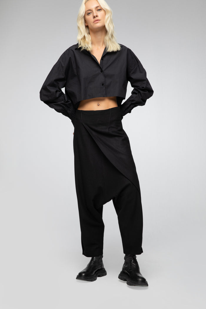 Vespucci By Vsp Magda - Pantalon En Laine Noir