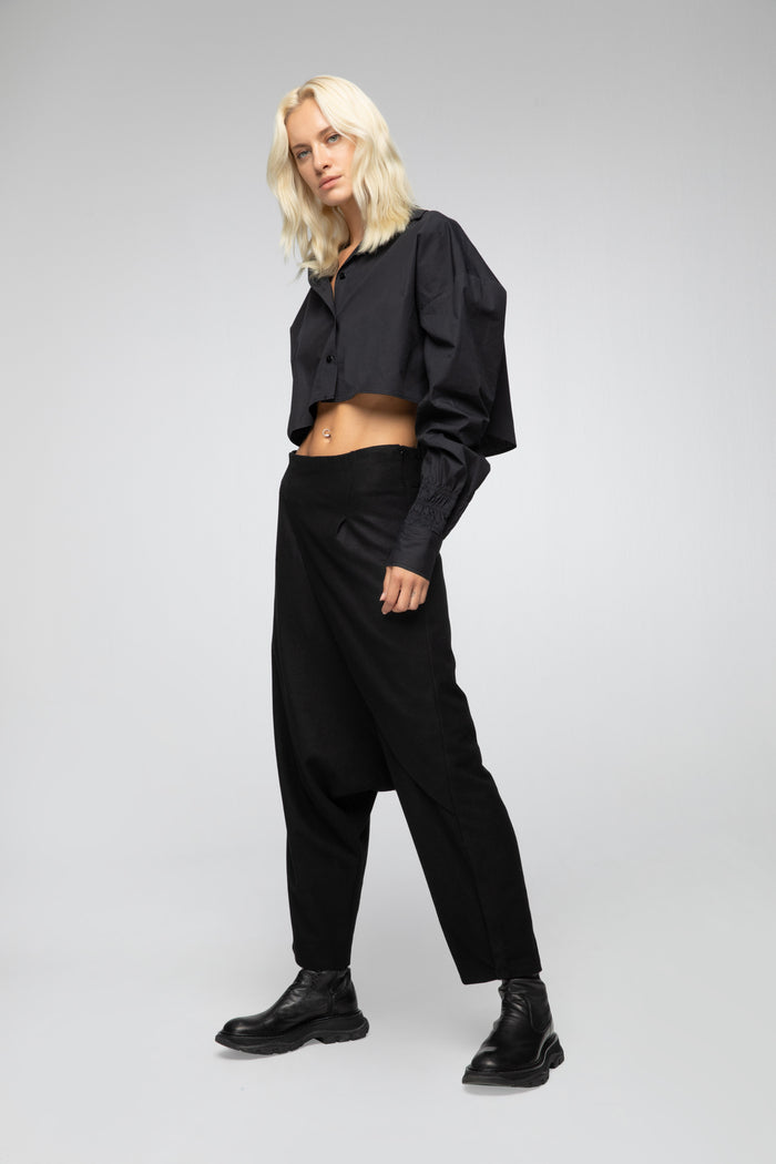 Vespucci By Vsp Magda - Pantalon En Laine Noir