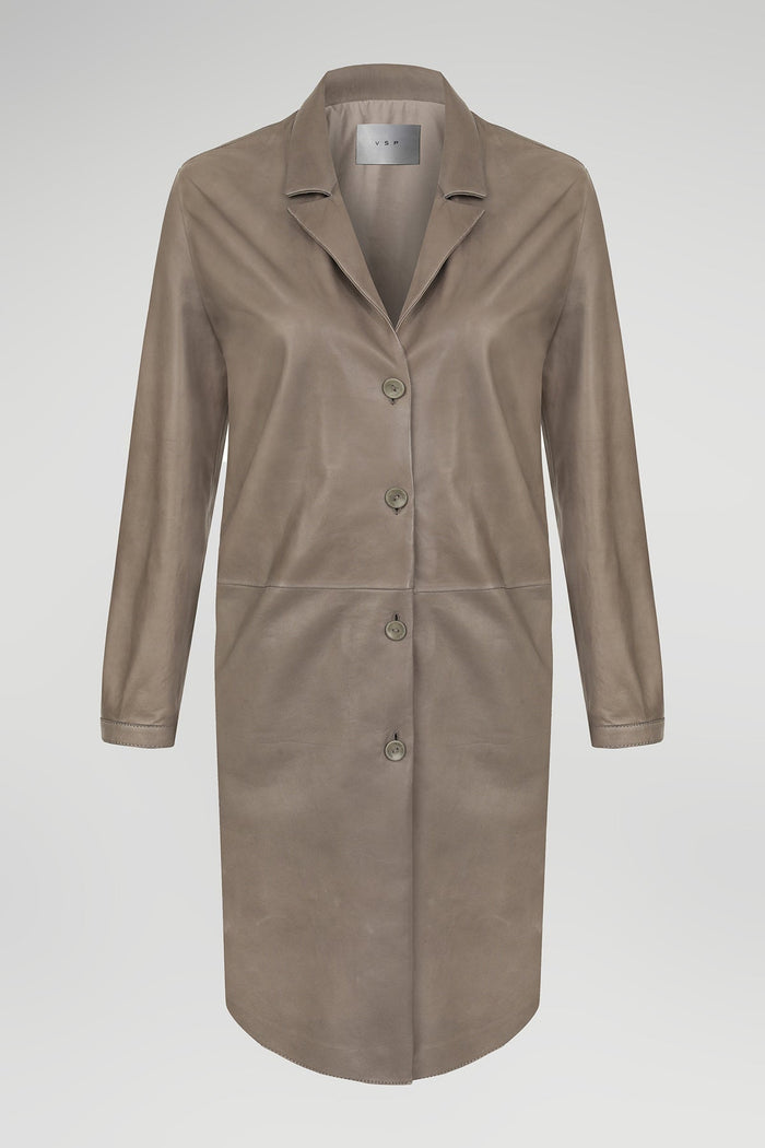 vespucci by vsp Manteau en cuir gris