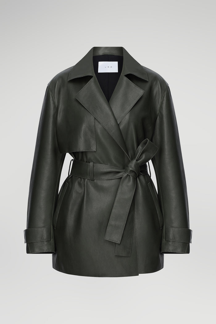 vespucci by vsp Manteau en cuir Vert