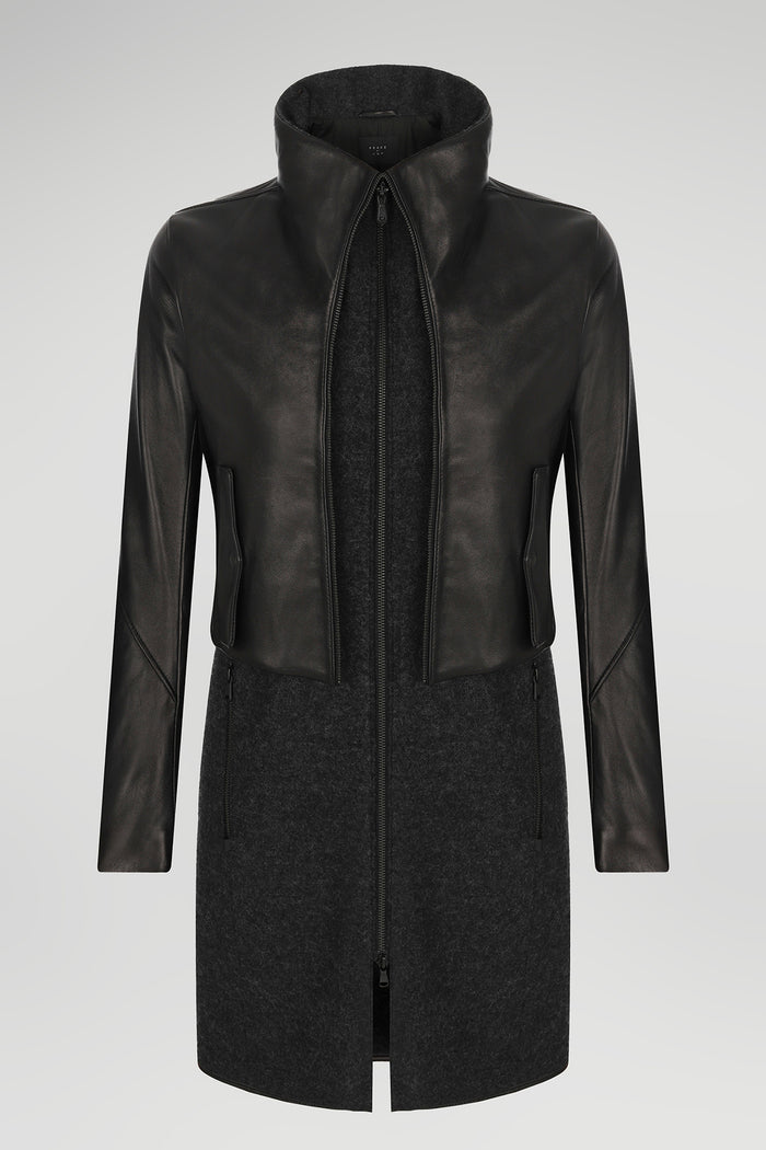 Vespucci By Vsp Manteau En Laine Anthracite