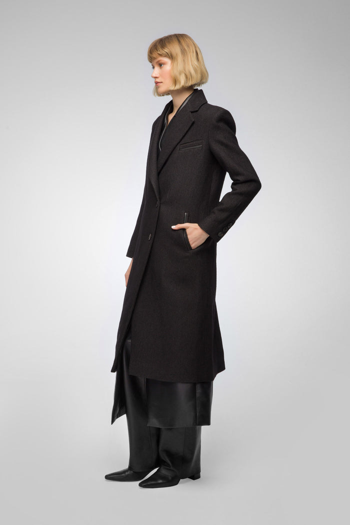 Vespucci By Vsp Manteau En Laine Brune Amere
