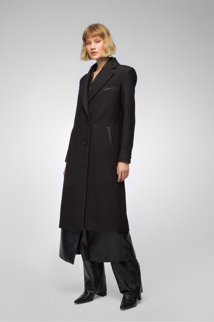 Vespucci By Vsp Manteau En Laine Brune Amere