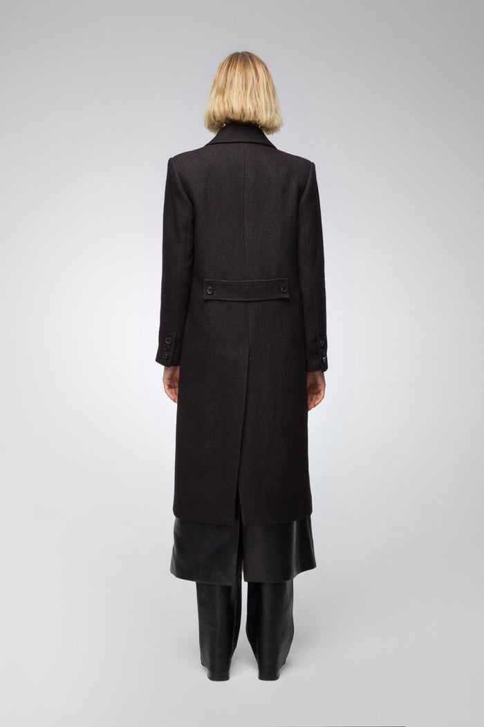 Vespucci By Vsp Manteau En Laine Brune Amere