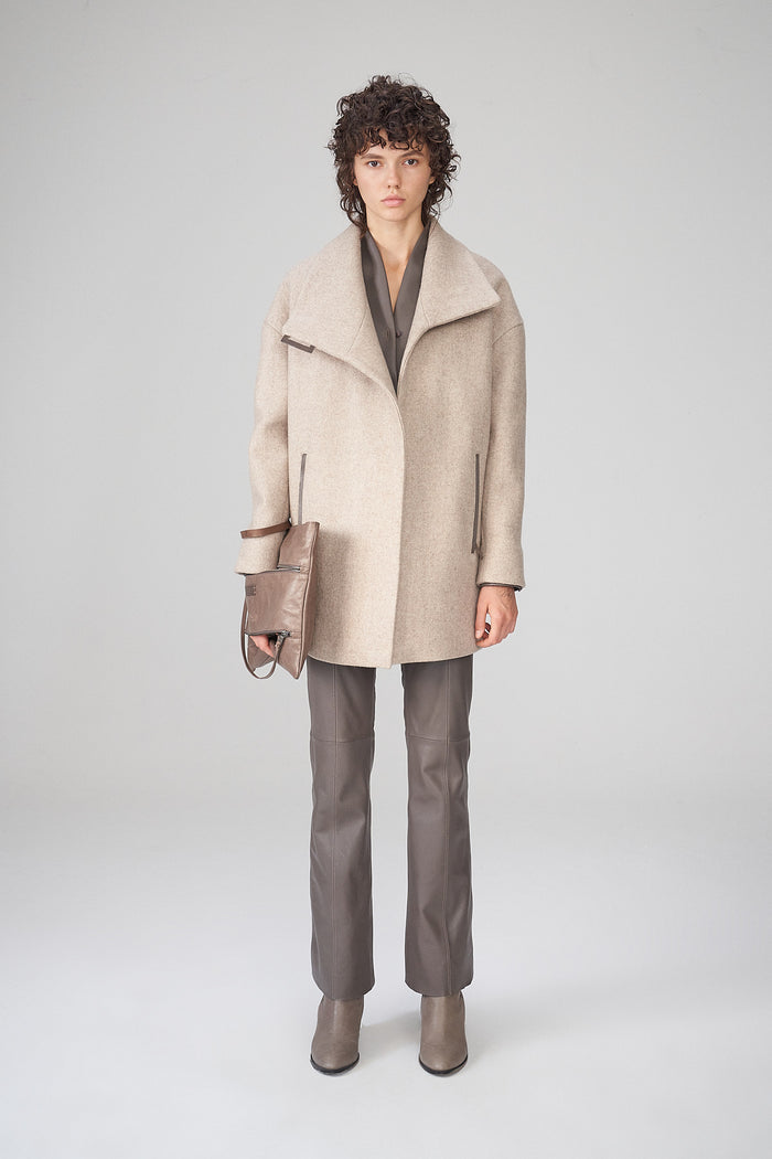 Vespucci By Vsp Manteau En Laine Latte