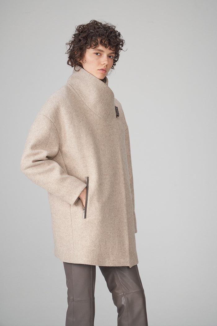 Vespucci By Vsp Manteau En Laine Latte