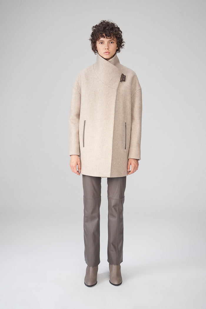 Vespucci By Vsp Manteau En Laine Latte
