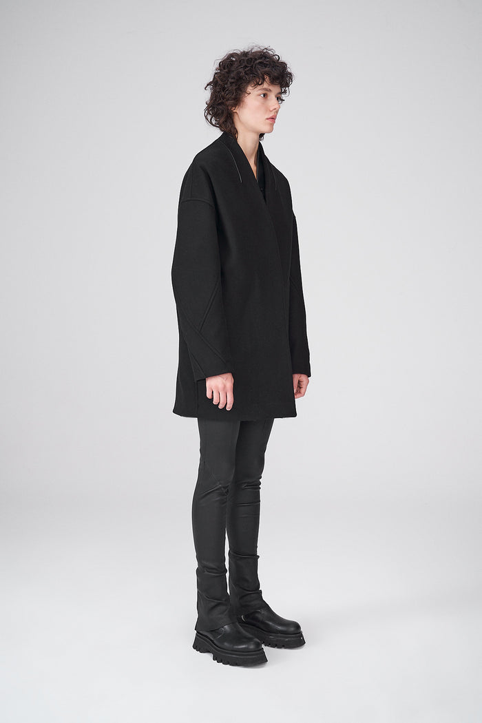 Vespucci By Vsp Manteau En Laine Noire