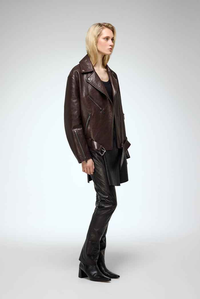 Vespucci By Vsp Marielle - Veste En Cuir Marron