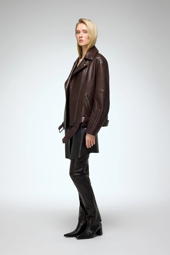 Vespucci By Vsp Marielle - Veste En Cuir Marron