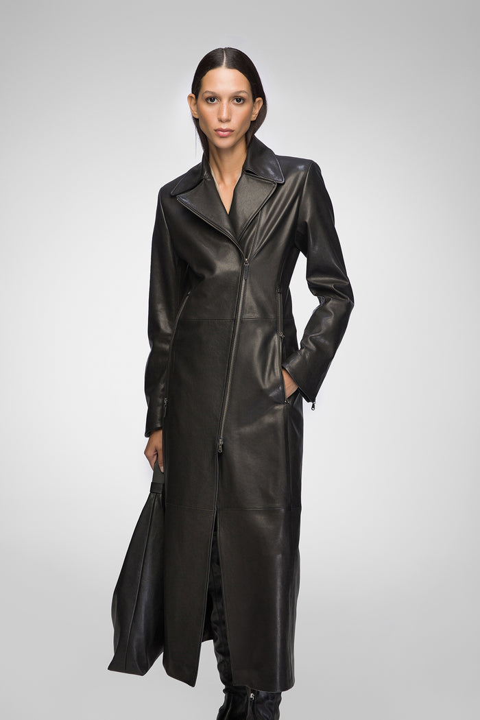 Vespucci By Vsp Marisol - Manteau En Cuir Noir