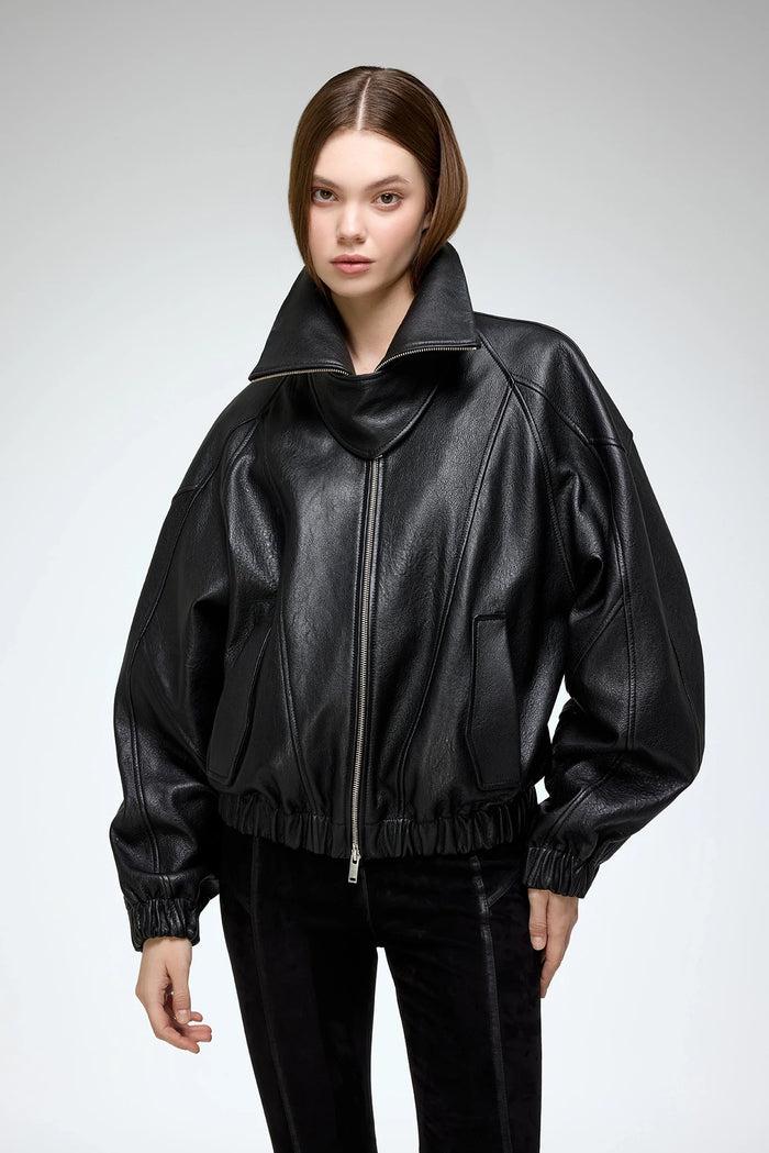 Vespucci By Vsp May - Veste En Cuir Noir