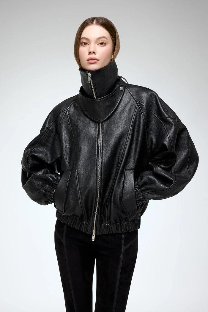Vespucci By Vsp May - Veste En Cuir Noir